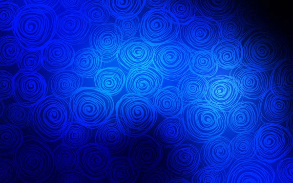 Φυσικό Αφηρημένα Φόντο Σκούρο Μπλε Διάνυσμα Σχηματικό Doodles Τριαντάφυλλα Θολή — Διανυσματικό Αρχείο