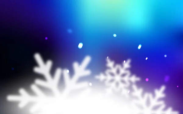 Modello Vettoriale Blu Scuro Con Fiocchi Neve Ghiaccio Illustrazione Luminosa — Vettoriale Stock