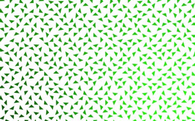 Beyaz arka plan üzerinde küçük üçgen ışık yeşil vektör. Üçgen soyut doku Illustration. Afiş, poster, kapak için desen tasarım.