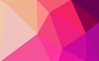 Pembe ışık, vektör Çokgen çizim, sarı üçgen oluşur. Üçgen desen iş tasarımınız için. Geometrik arka plan gradyan ile Origami tarzında. 