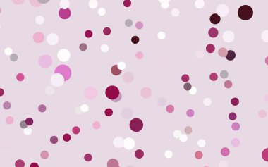 Daireleri ve küreleri olan açık pembe vektör pankartı. Soyut noktalar. Renkli gradyan ile yarım ton biçiminde Art Bubbles arkaplanı.