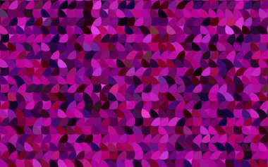 Daireleri ve küreleri olan koyu pembe vektör pankartı. Soyut noktalar. Renkli gradyan ile yarım ton biçiminde Art Bubbles arkaplanı.