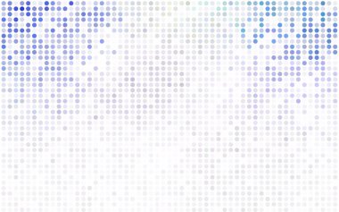 Koyu mavi, sarı renkli küreler desenle vektör. Noktalı resim tarzında beyaz arka plan üzerinde daireler yinelenen geometrik örnek.