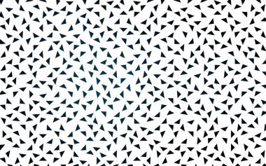 Beyaz zemin üzerinde küçük üçgenlerin koyu mavi vektörü. Üçgenlerin soyut dokusunun tasviri. Pankart, poster ve kapak için desen tasarımı.