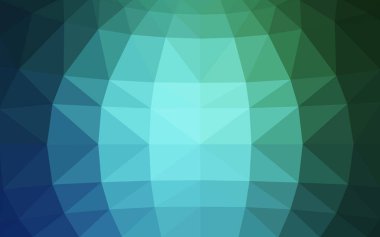 Açık mavi, vektör çokgen çizim, yeşil üçgen oluşur. Üçgen desen iş tasarımınız için. Geometrik arka plan gradyan ile Origami tarzında. 