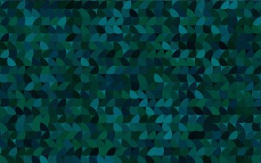 Koyu mavi, yeşil renkli küreler desenle vektör. Noktalı resim tarzında beyaz arka plan üzerinde daireler yinelenen geometrik örnek.