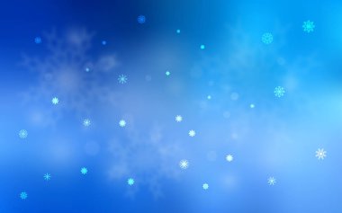 Hafif mavi vektör doku renkli kar taneleri ile. Bulanık dekoratif tasarım kar ile xmas tarzında. Yeni yıl tasarım, iş reklam için.