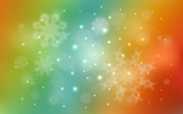 Легкий Многоцветный Векторный Узор Снежинками Размытый Декоративный Дизайн Стиле Xmas — стоковый вектор