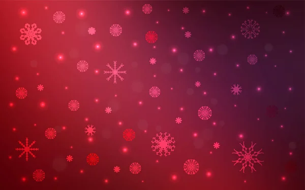 Fundo Vetor Vermelho Escuro Com Flocos Neve Xmas Glitter Ilustração — Vetor de Stock