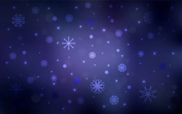 Padrão Vetor Roxo Escuro Com Flocos Neve Natal Ilustração Abstrata — Vetor de Stock