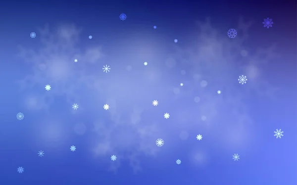 Licht Blauwe Vector Patroon Met Kerst Sneeuwvlokken Abstracte Illustratie Van — Stockvector