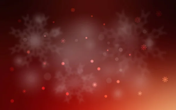 Fondo Vectorial Rojo Oscuro Con Copos Nieve Navidad Ilustración Decorativa — Archivo Imágenes Vectoriales