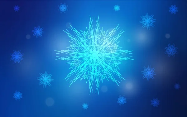 浅蓝色矢量覆盖着美丽的雪花 闪亮的彩色插图与雪在圣诞风格 您的广告 横幅的新年设计 — 图库矢量图片