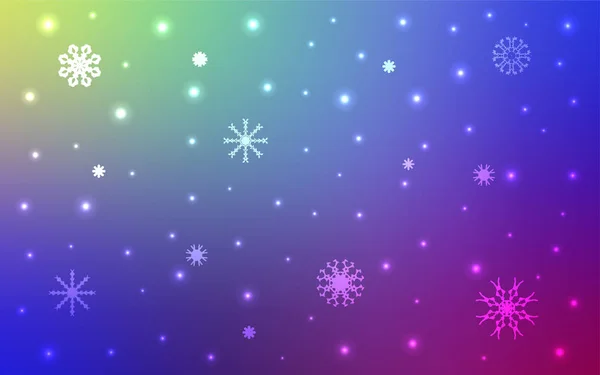 Textura Vetorial Multicolor Clara Com Flocos Neve Coloridos Ilustração Abstrata — Vetor de Stock