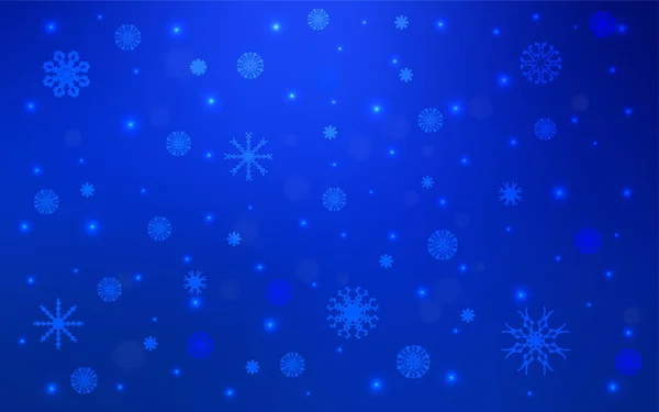 深蓝色向量模式与圣诞节雪花 现代几何抽象插图与冰晶体 该模板可用作新的年份背景 — 图库矢量图片