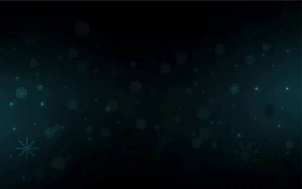 Tmavě Modrý Vektor Šablona Led Sněhové Vločky Zářivé Barevné Ilustrace — Stockový vektor
