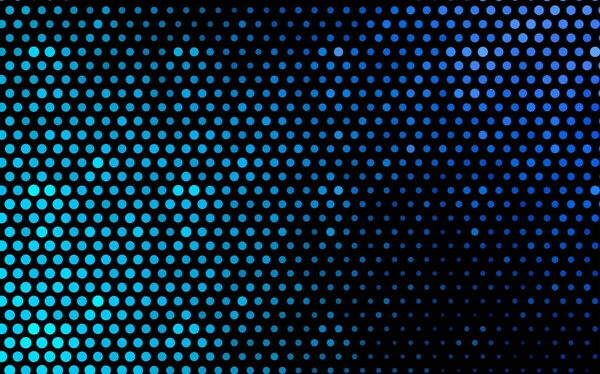 Renkli kürelerle açık mavi vektör deseni. Beyaz arkaplanda yarım ton biçiminde tekrarlanan dairelerin geometrik örneği.