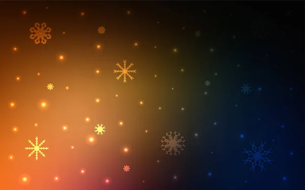 Φόντο Σκούρο Πορτοκαλί Διάνυσμα Χριστούγεννα Νιφάδες Χιονιού Λαμπρό Χρωματιστό Εικονογράφηση — Διανυσματικό Αρχείο