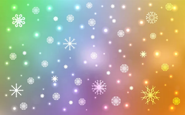 Texture Vectorielle Multicolore Claire Avec Flocons Neige Colorés Design Décoratif — Image vectorielle