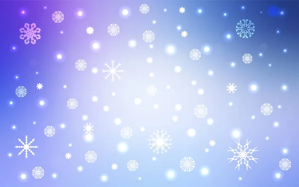 淡粉色 蓝色矢量模板与冰雪花 装饰闪亮插图与雪抽象模板 该模式可用于年度新网站 — 图库矢量图片