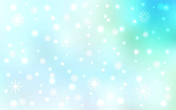 Patrón Vectorial Azul Claro Con Copos Nieve Navideños Ilustración Abstracta — Vector de stock