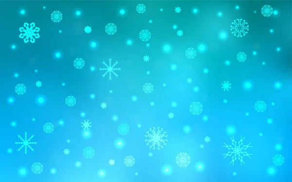 Texture Vectorielle Bleu Clair Avec Flocons Neige Colorés Illustration Colorée — Image vectorielle