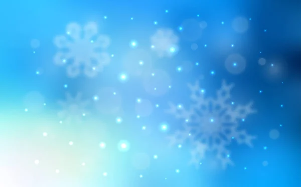 Modèle Vectoriel Bleu Clair Avec Flocons Neige Noël Illustration Abstraite — Image vectorielle