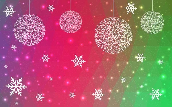 Luz Verde Rosa Vetor Natal Cartão Postal Baixo Fundo Polígono —  Vetores de Stock