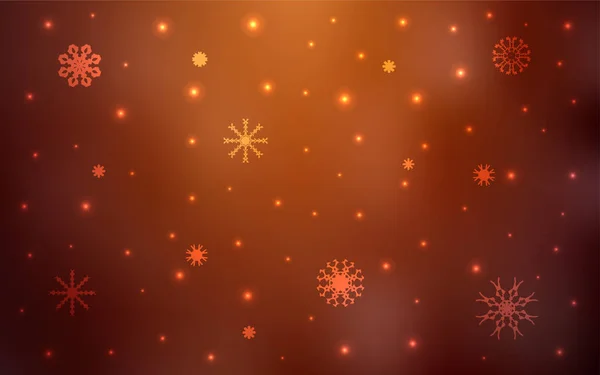 Ljus Röd Vektor Layout Med Ljusa Snöflingor Glitter Abstrakta Illustrationen — Stock vektor