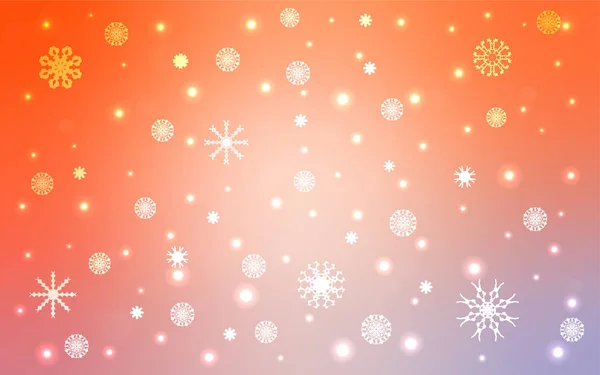 Ελαφριά Υφή Της Πορτοκαλί Διάνυσμα Χρωματιστά Νιφάδες Χιονιού Διακοσμητικά Λάμπει — Διανυσματικό Αρχείο