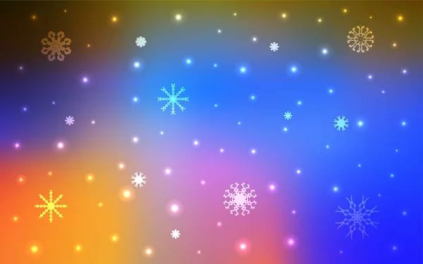 Φως Πολύχρωμη Διάνυσμα Πρότυπο Νιφάδες Πάγου Χιόνι Θολή Φόντο Αφηρημένη — Διανυσματικό Αρχείο