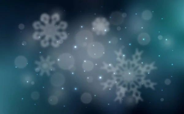 Fondo Vectorial Azul Oscuro Con Copos Nieve Navidad Ilustración Decorativa — Vector de stock