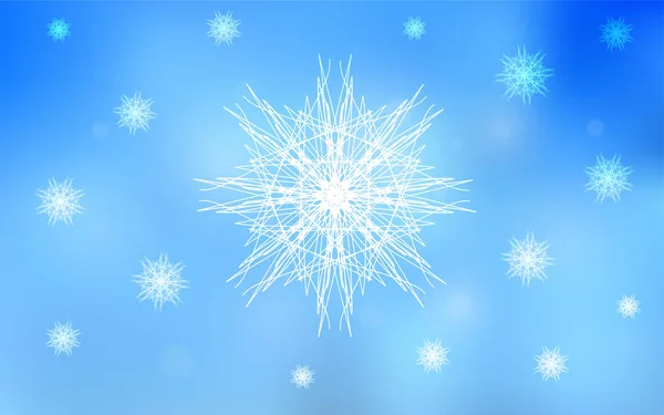 Fond Vectoriel Bleu Clair Avec Flocons Neige Noël Design Décoratif — Image vectorielle