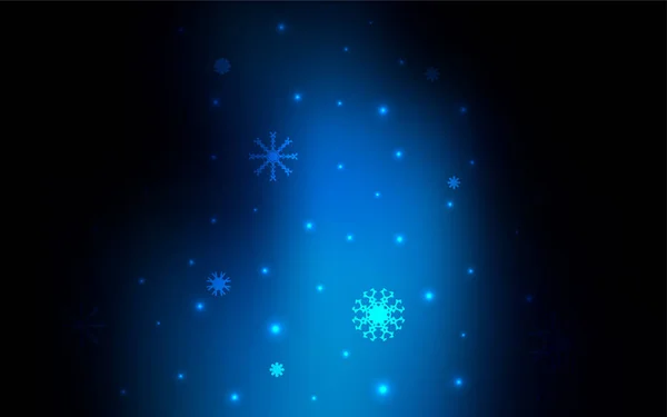 Donker Blue Vector Achtergrond Met Kerst Sneeuwvlokken Wazig Decoratief Ontwerp — Stockvector