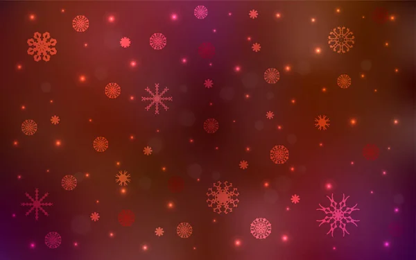 Темно Красный Вектор Яркими Снежинками Современная Геометрическая Абстрактная Иллюстрация Кристаллами — стоковый вектор