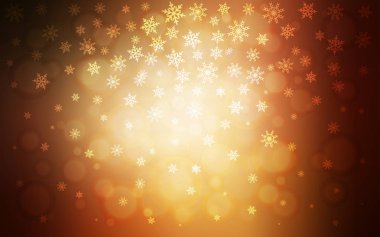 Noel kar taneleri ile koyu turuncu vektör desen. Bulanık dekoratif tasarım kar ile xmas tarzında. Yeni yıl tasarım, iş reklam için.