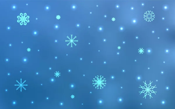 Licht Blauwe Vector Sjabloon Met Ijs Sneeuwvlokken Abstracte Illustratie Van — Stockvector