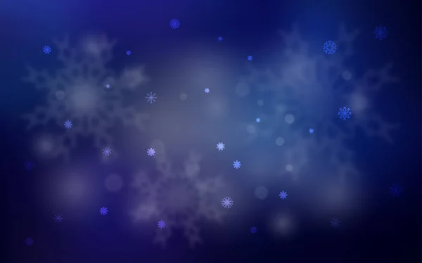 Textura Vectorial Azul Oscuro Con Copos Nieve Colores Ilustración Abstracta — Vector de stock