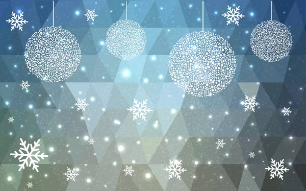 淡蓝色黄色矢量圣诞明信片低多边形背景 插图由三角形组成 抽象的三角形多边形折纸或水晶设计的新年庆祝活动 — 图库矢量图片