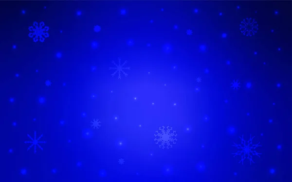 Hellblaue Vektorvorlage Mit Eisschneeflocken Leuchtende Farbige Illustration Mit Schnee Weihnachtlichen — Stockvektor