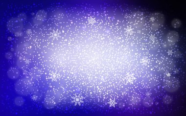 Parlak kar taneleri ile koyu mavi vektör düzeni. Dekoratif illüstrasyon kar soyut şablonundaki ile parlayan. Desen-ebilmek var olmak kullanılmış için yeni yıl reklam, kitapçıklar.