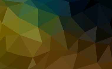 Koyu yeşil, sarı vektör bulanık üçgen arka plan tasarımı. Geometrik arka plan gradyan ile Origami tarzında. 