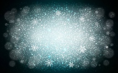 Koyu mavi vektör doku renkli kar taneleri ile. Bulanık dekoratif tasarım kar ile xmas tarzında. Desen yıl yeni Web siteleri için kullanılabilir.
