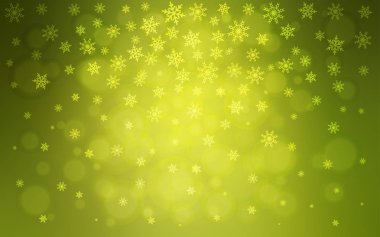 Işık yeşil vektör desen Noel kar taneleri ile. Dekoratif illüstrasyon kar soyut şablonundaki ile parlayan. Desen-ebilmek var olmak kullanılmış için yeni yıl hazırlanan broşürler.