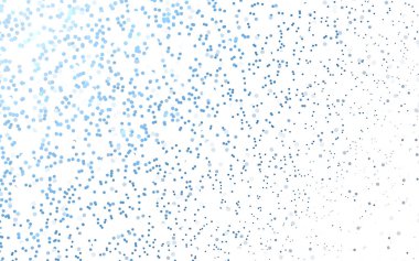 Renkli kürelerle açık mavi vektör deseni. Beyaz arkaplanda yarım ton biçiminde tekrarlanan dairelerin geometrik örneği.