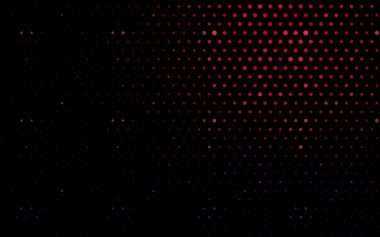 Koyu mavi, kırmızı renkli küreler desenle vektör. Noktalı resim tarzında beyaz arka plan üzerinde daireler yinelenen geometrik örnek.