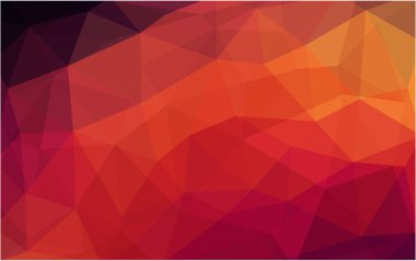 Koyu kırmızı vektör çokgen çizimi, üçgenlerden oluşur. İş tasarımınız için üçgen desen. Origami tarzında gradyan ile Geometrik arkaplan. 