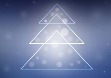 Bir Noel ağacı ile ışık mavi vektör desen. Dekoratif illüstrasyon xmas ağacı ile soyut şablonunda parlayan. Şablonun yeni yıl arka plan olarak kullanılabilir.