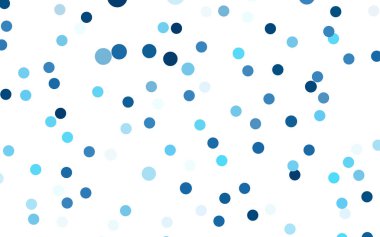 Renkli küreli koyu mavi vektör deseni. Beyaz arkaplanda yarım ton biçiminde tekrarlanan dairelerin geometrik örneği.