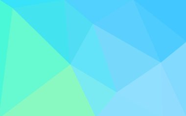 Açık mavi, yeşil vektör çokgen çizimi, üçgenlerden oluşur. İşiniz için üçgen tasarım. Origami tarzında gradyan ile yaratıcı geometrik arkaplan